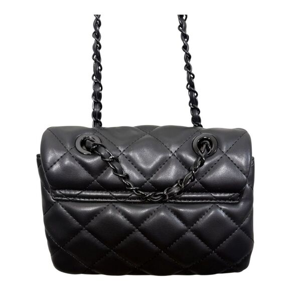 NWT Christian Lacroix Beckon Quilted Shoulder Crossbody Vegan Minimalist Black - Picture 4 of 8